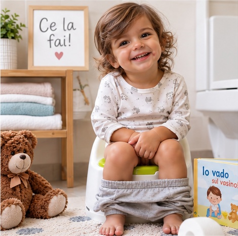 Bambino nella fase dello spannolinamento